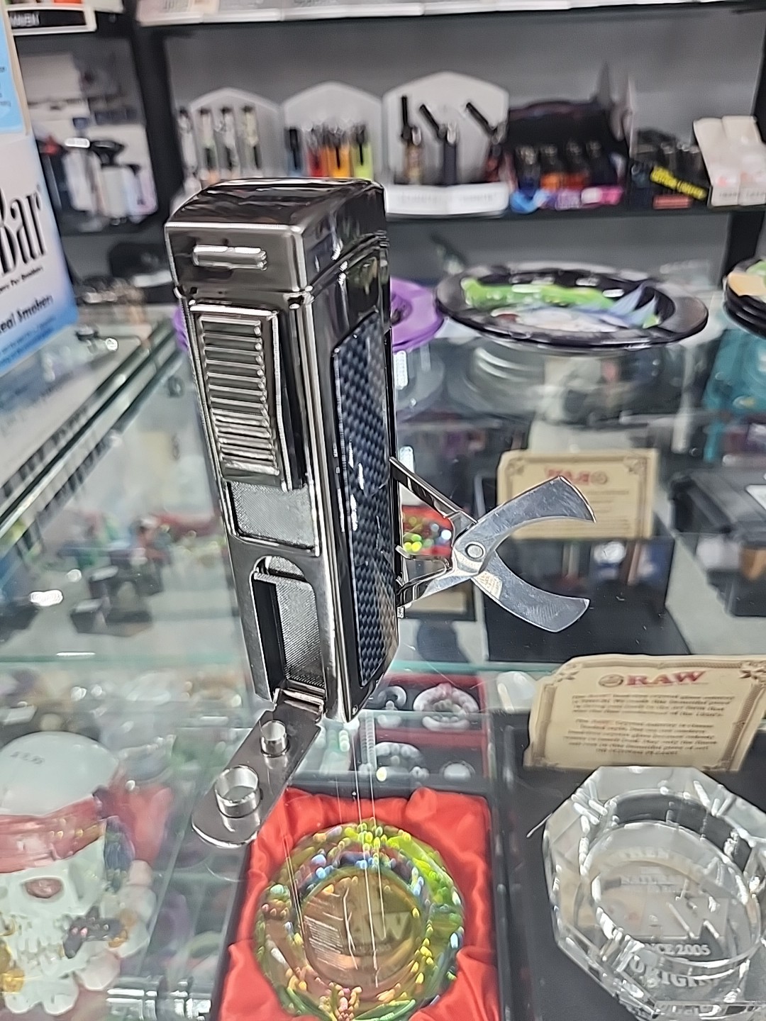 Cigar Torch Lighter with 4 Jet Flame, With Tools And Cigar Cutter