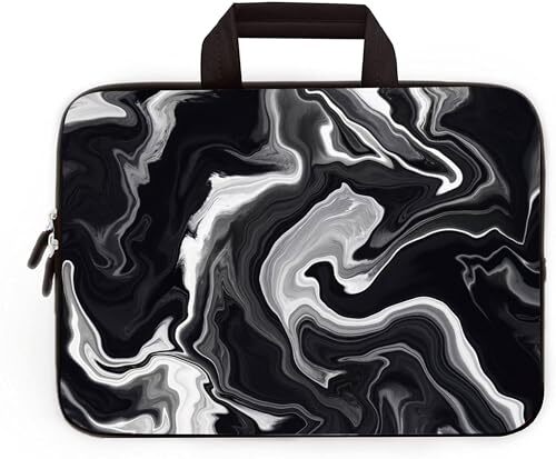Universal 7~9 inch Kids Tablet Portable Neoprene Zipper Carrying Black Marble