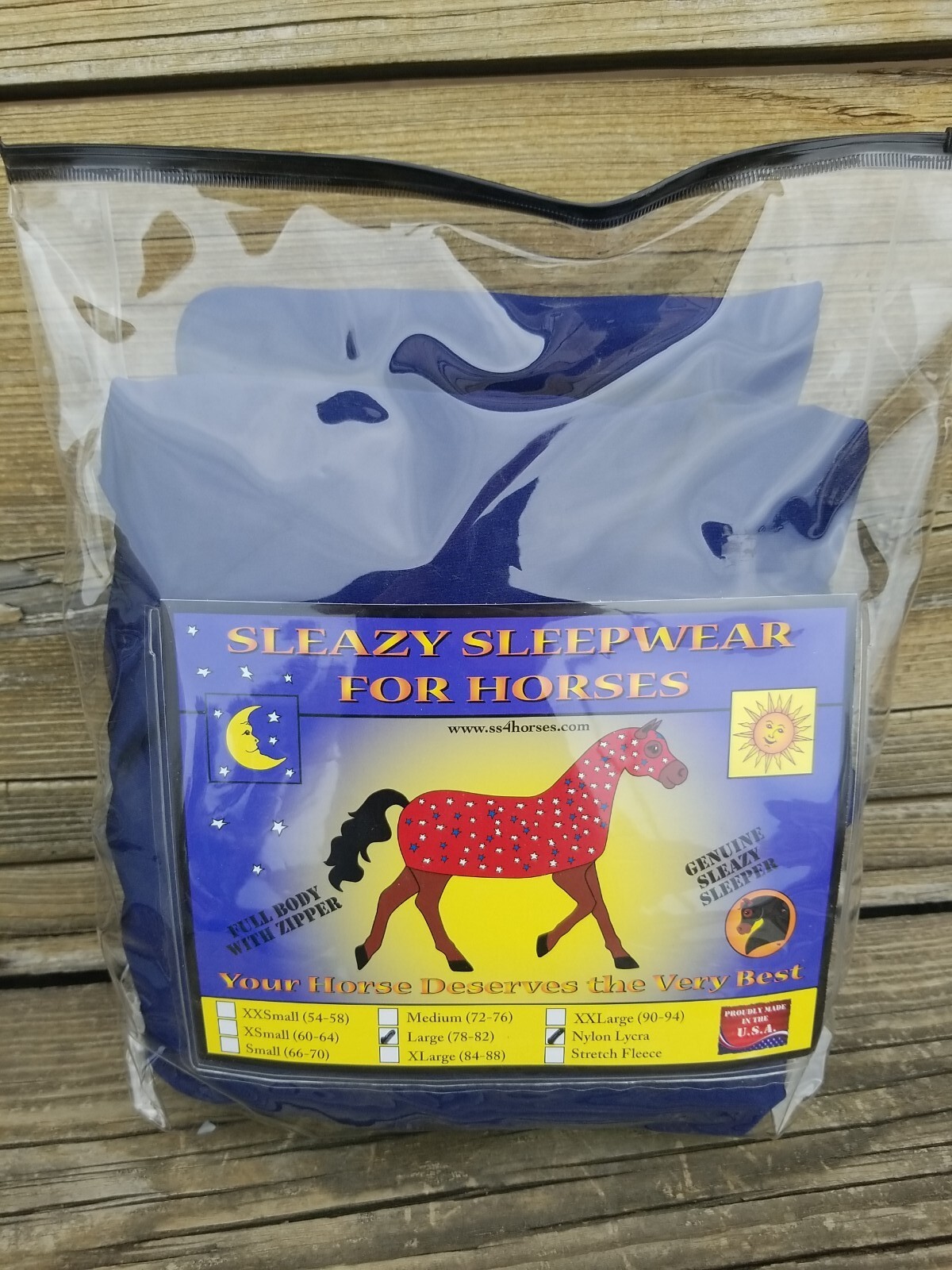 Sleazy Sleepwear For Horses Lycra Full Body Navy Large