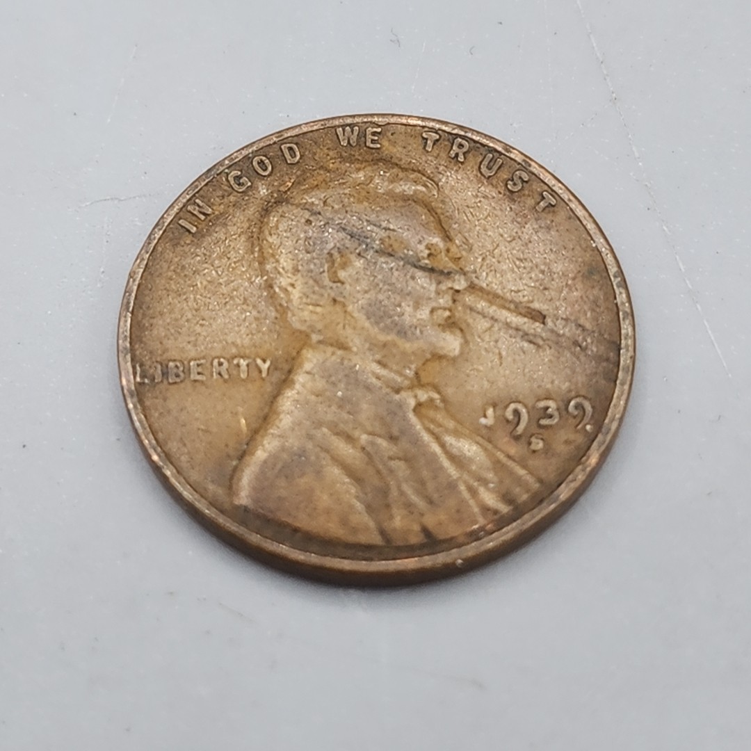1939 Lincoln Wheat Penny Delamination Delam Error Across Lincolns Head