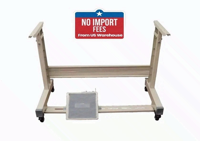 Adjustable T-Leg W/Locking Caster Wheels Table Frame Assembly For Sewing Machine
