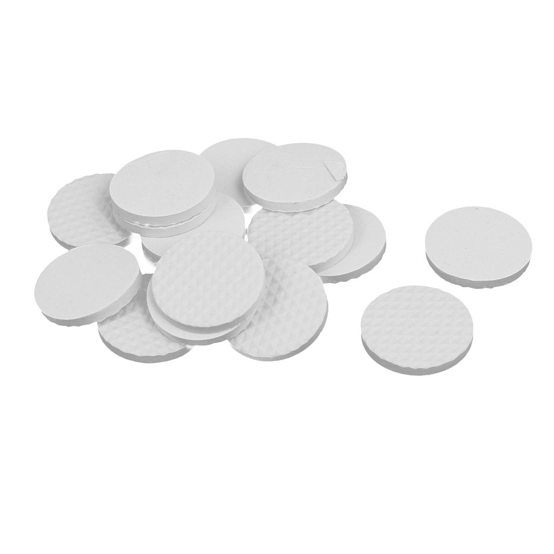 30mm Dia Rubber Self Adhesive Anti-Skid Furniture Protection Pads White 16pcs