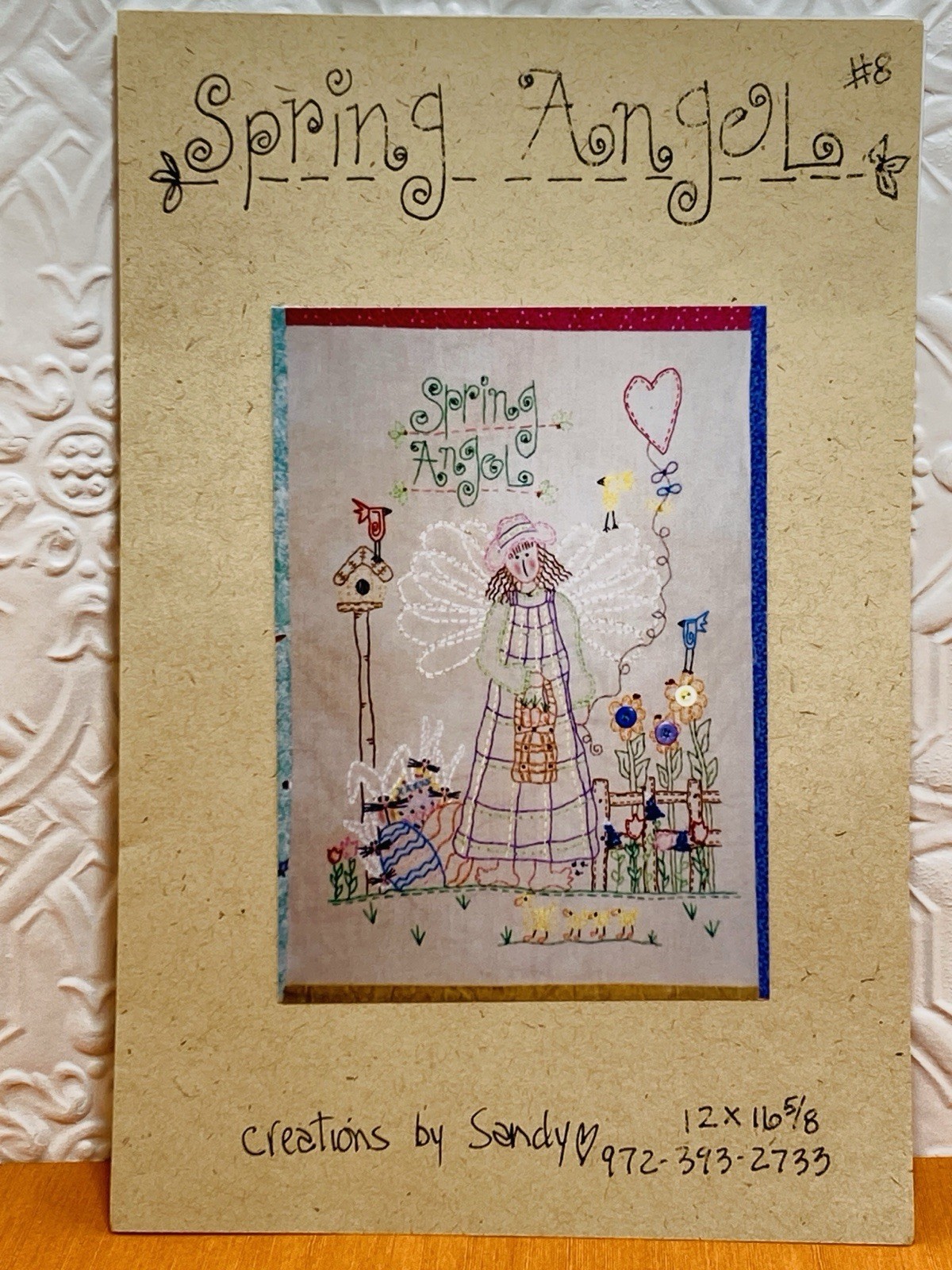 Spring Angel Creations by Sandy Primitive Embroidery Pattern Garden Bird House