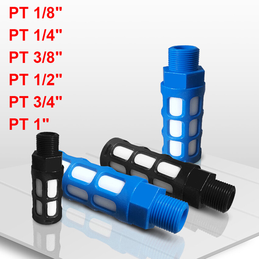Plastic PT 1/8" 1/4" 3/8" 3/4" 1/2" 1" Pneumatic Solenoid Valve Muffler Silencer