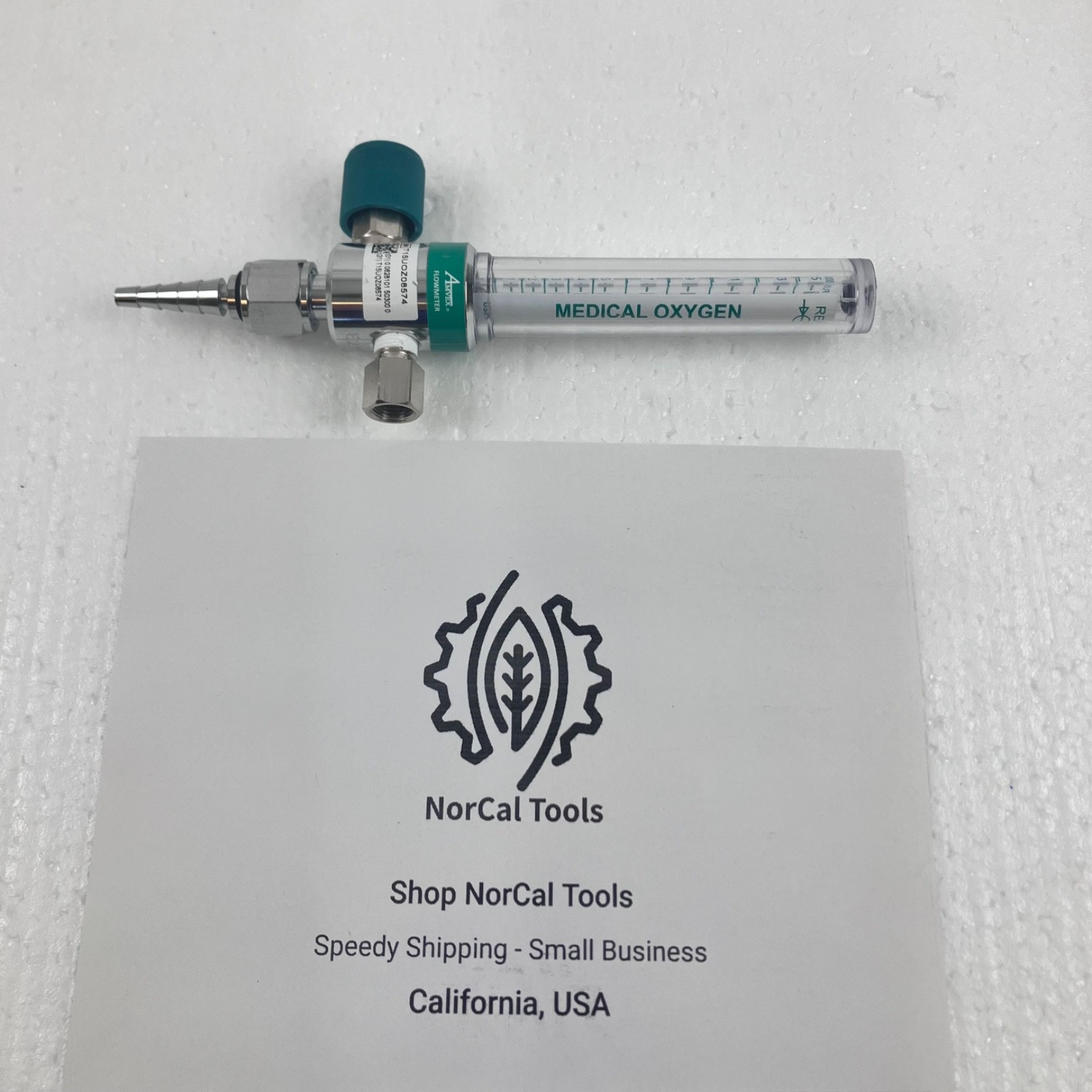 Amvex FM-15UO-DH Medical Oxygen Flowmeter 0-15 LPM DISS Handtight Connection