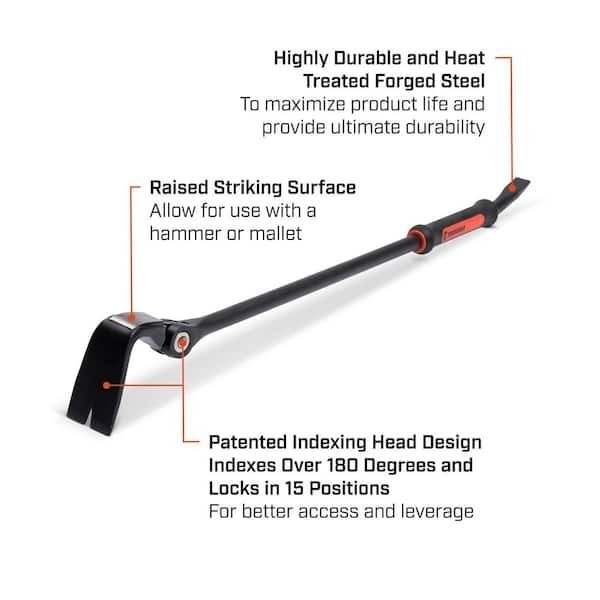 30 In. Indexing Head Demo Pry Bar with Grip
