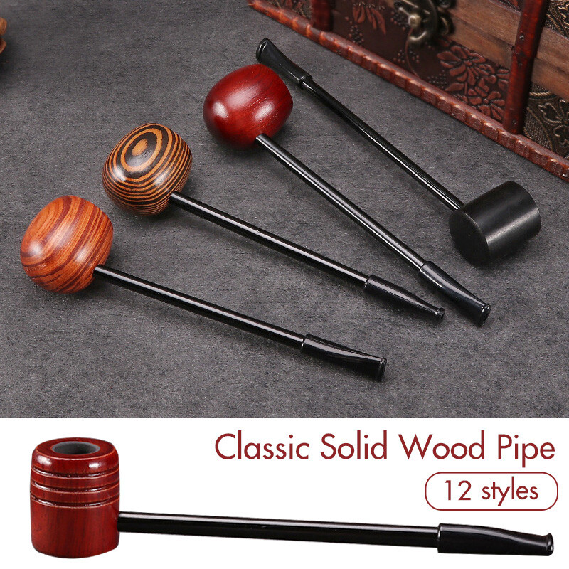 Vintage Premium Long Wood Smoking Pipe Wooden Portable Cigar Pipes Tobacco pipe