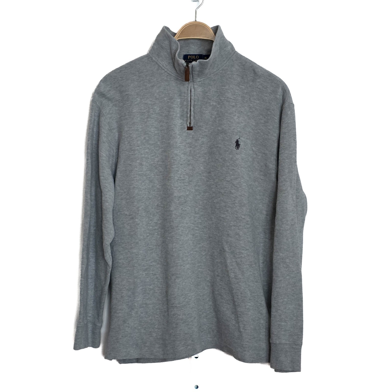Polo Ralph Lauren 1/4 Zip Pullover Mens XL Gray Cotton Preppy Outdoor Minimalist
