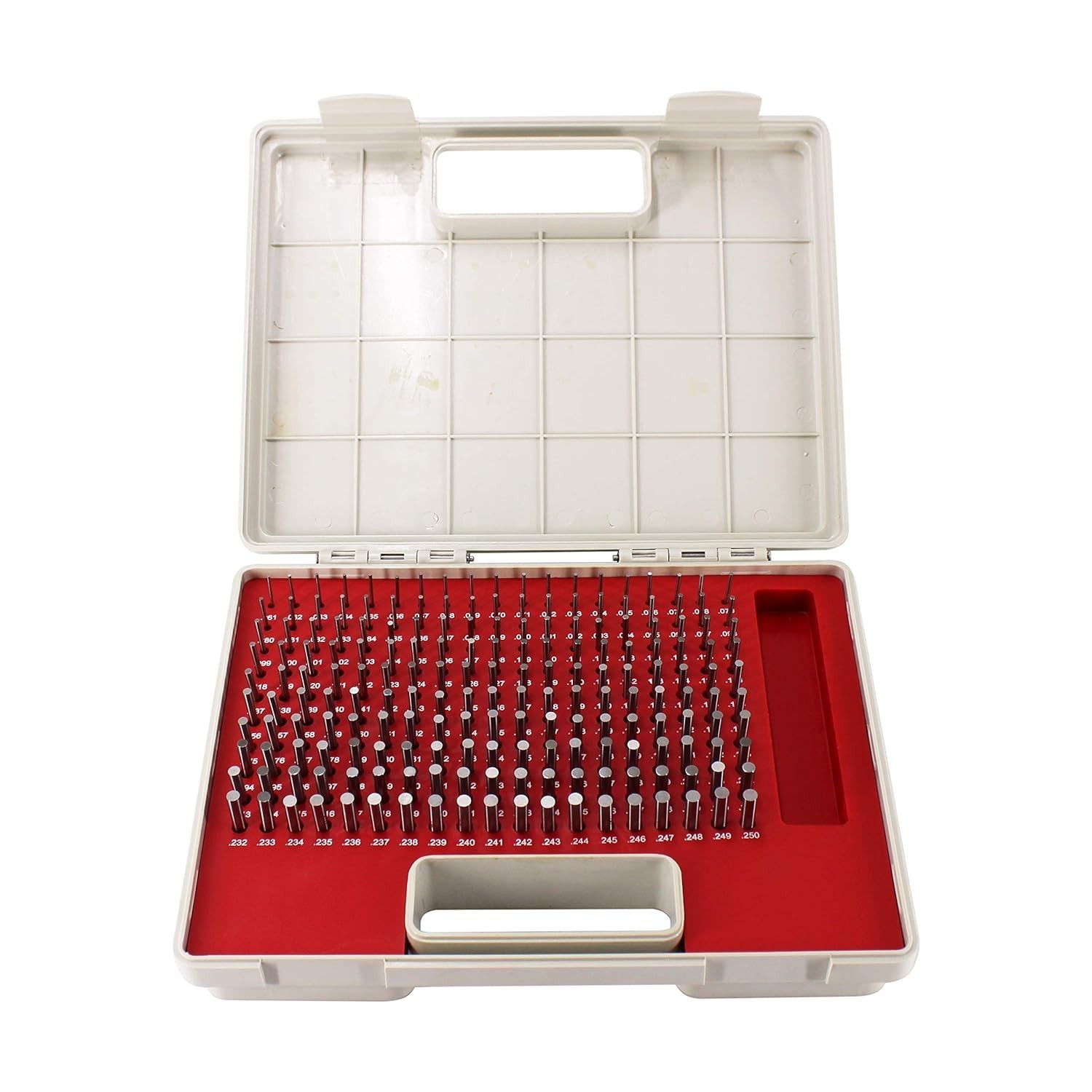 Steel Pin Gage Set Minus Heat Treated with Storage Case M1 190pcs 0.061"-0.250"