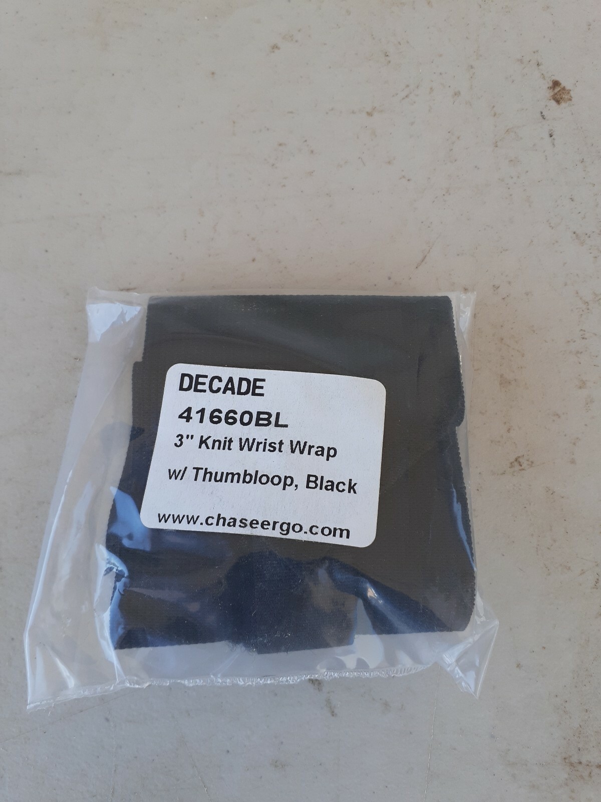 New Decade WRIST WRAP with Thumbloop 3 “ width Universal size Black 41660BL
