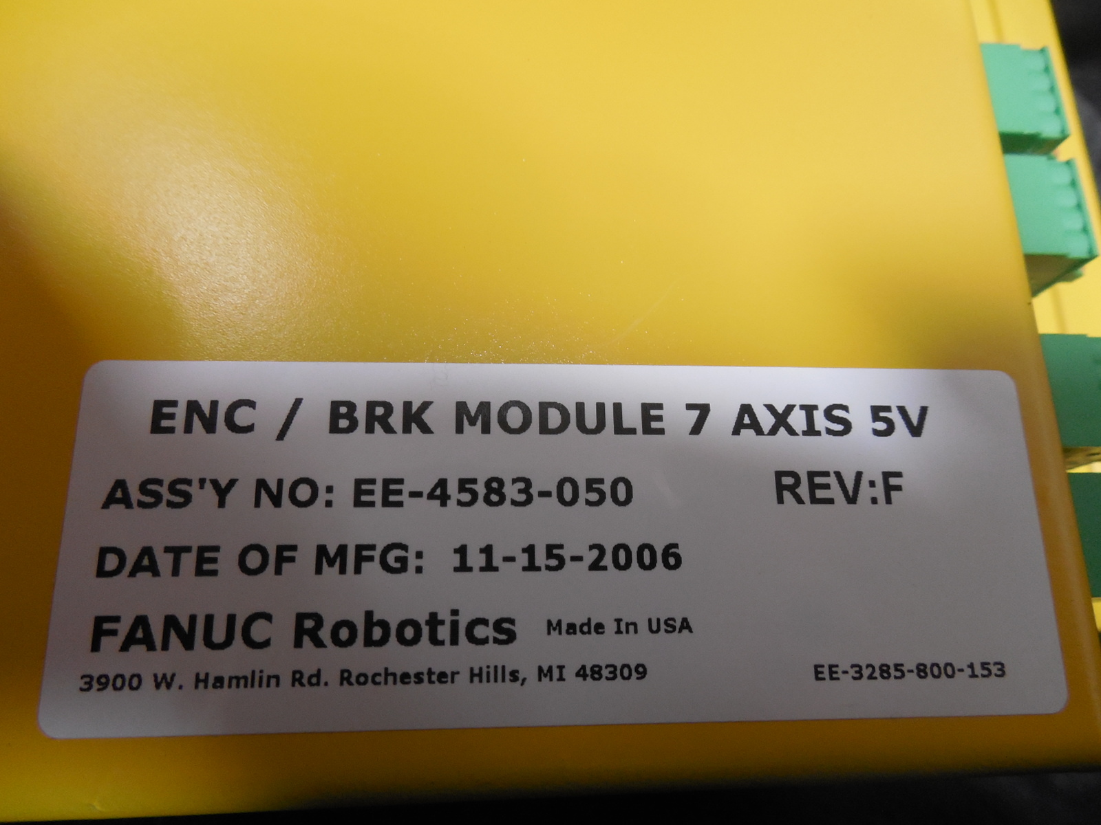 USED Fanuc EE-4583-050 7th Axis Encoder / Brake Module Rev. F