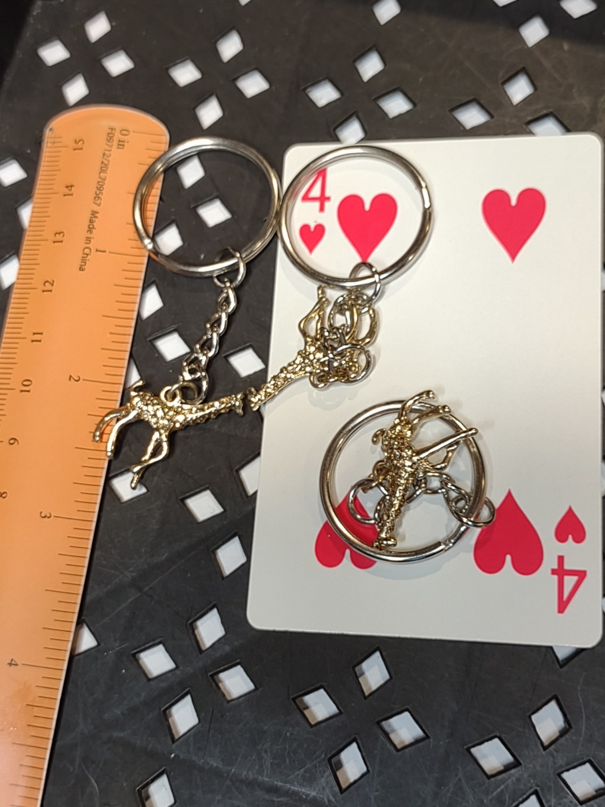 Set Of 3 Matching Giraffe Keychains / Keyrings