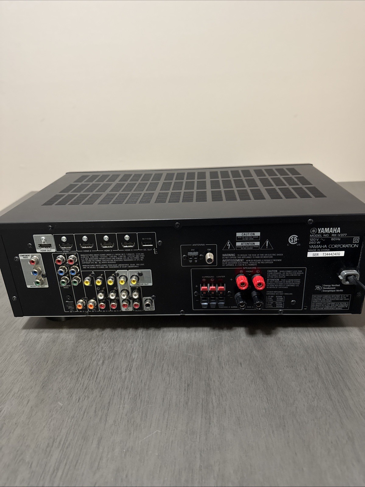 Yamaha RX-V377 AV Receiver + Remote Tested Bundle