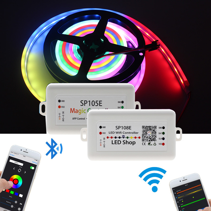 SP105E SP107E Music SP108E WiFi wireless led controller For WS2812B WS2811 LED