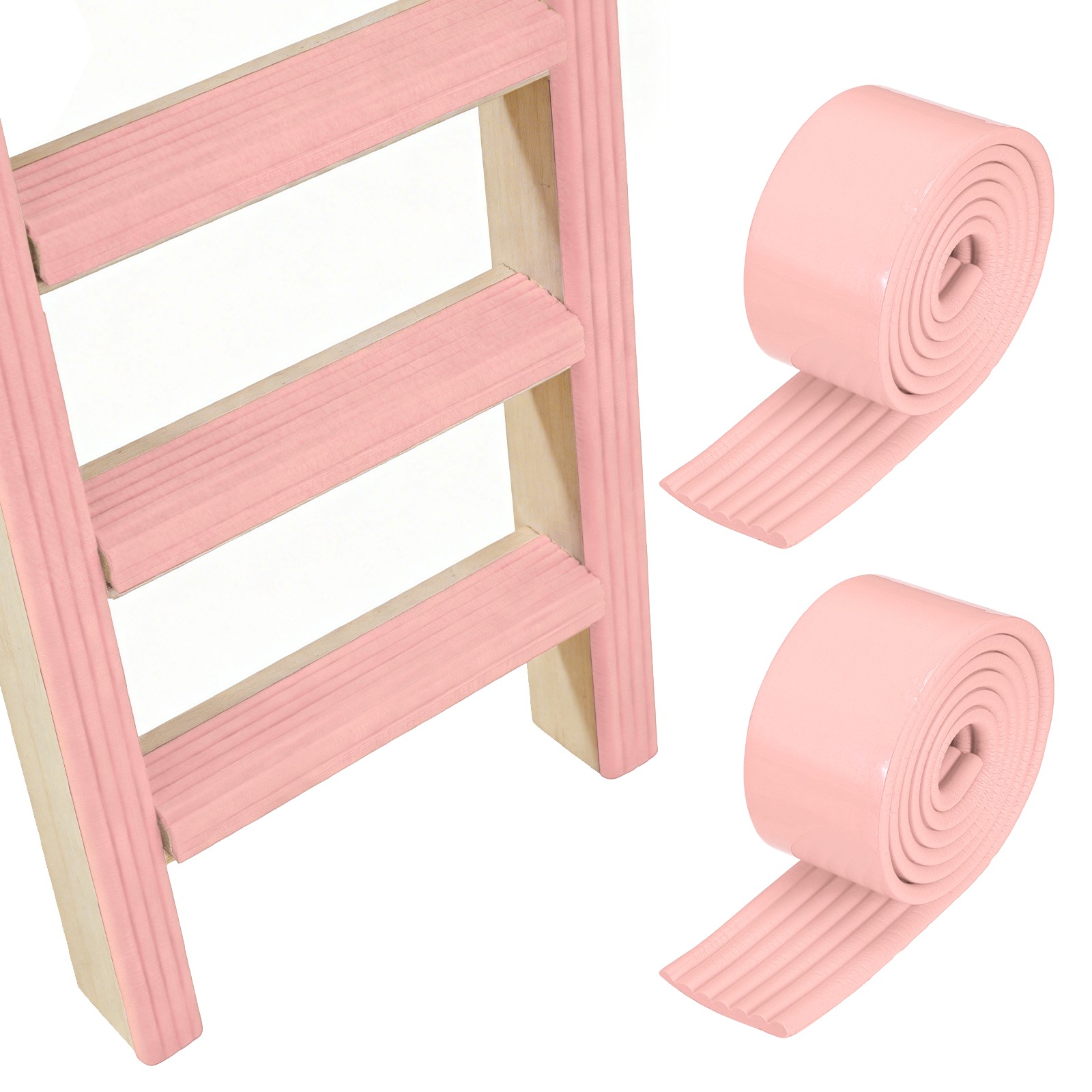 Bunk Bed Ladder Pad, (2m/6.5 Ft, Pink)(2 Pcs), Bunk Bed Step Foam Padding