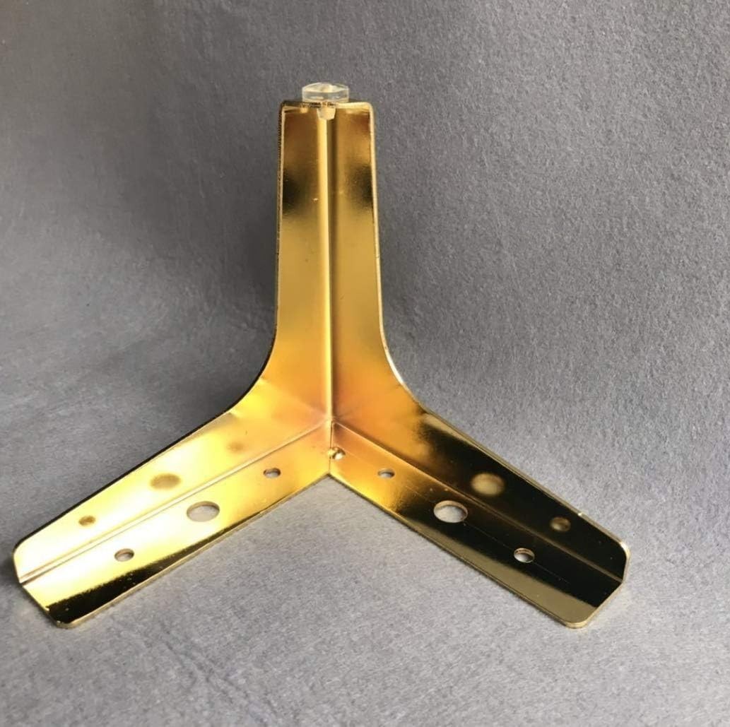 Set of 4 Gold Metal Sofa Legs - Heavy Duty Triangle Furniture Feet 4 Inch