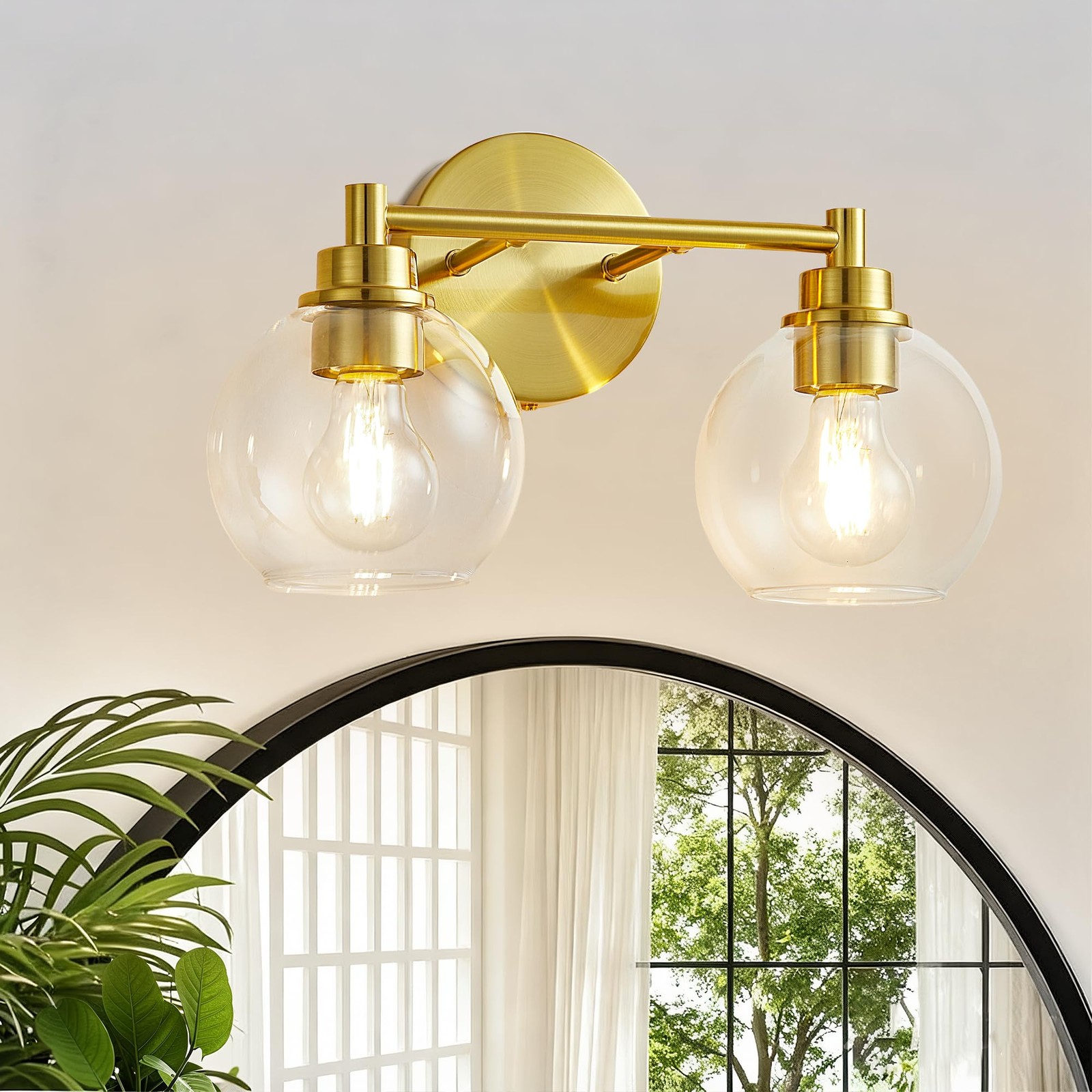 Bathroom Light Fixtures, Vanity Lights for Bathroom 2-Light Gold, Bathroom Li...