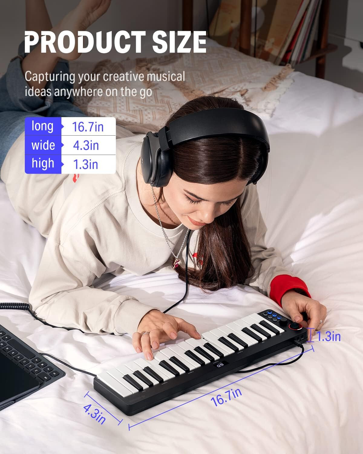 ✅ Donner N-32 USB MIDI Keyboard Controller 32 Key With Screen Joystick Sequencer