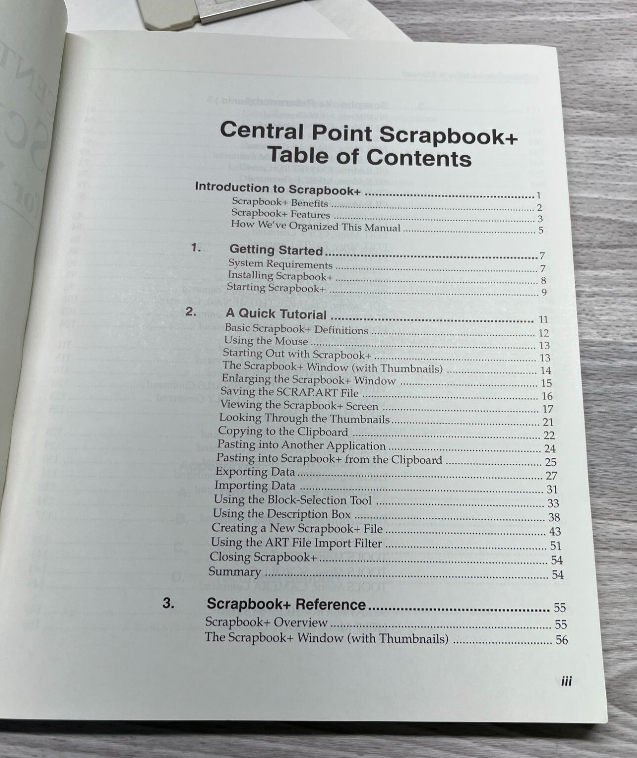 Scrapbook+ Version 2.2 Floppy Disk Software Instructions 1992 Central Point