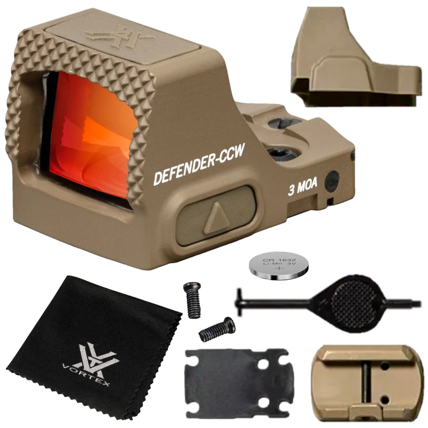 Vortex Optics Defender-CCW 3 MOA Micro Red Dot Tan DFCCW-MRD3-T