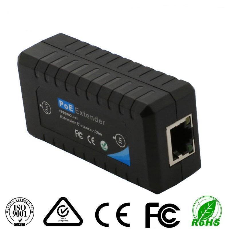 1 Port 10/100M 120m PoE Extender IEEE802.3af For Ethernet IP Camera US STOCK