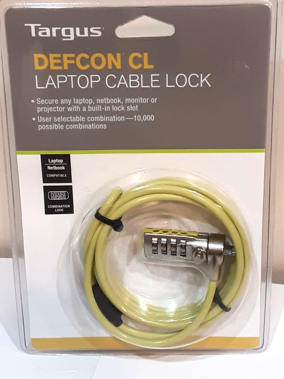 TARGUS DEFCON CL LAPTOP COMBINATION CABLE LOCK NEW