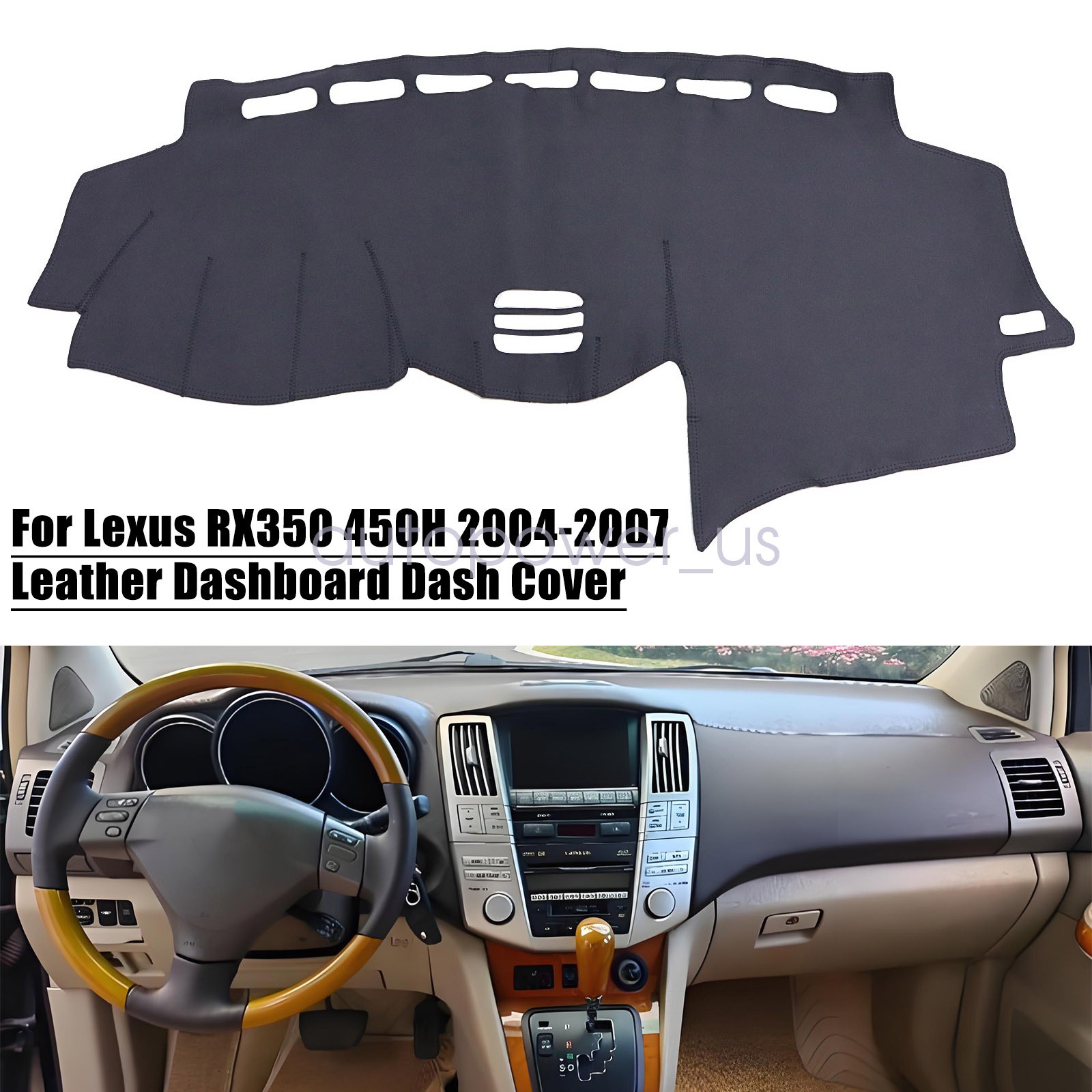 Leather Dashboard Dash Cover Dashmat Mat Carpet pad For Lexus RX350 450H 2004-07