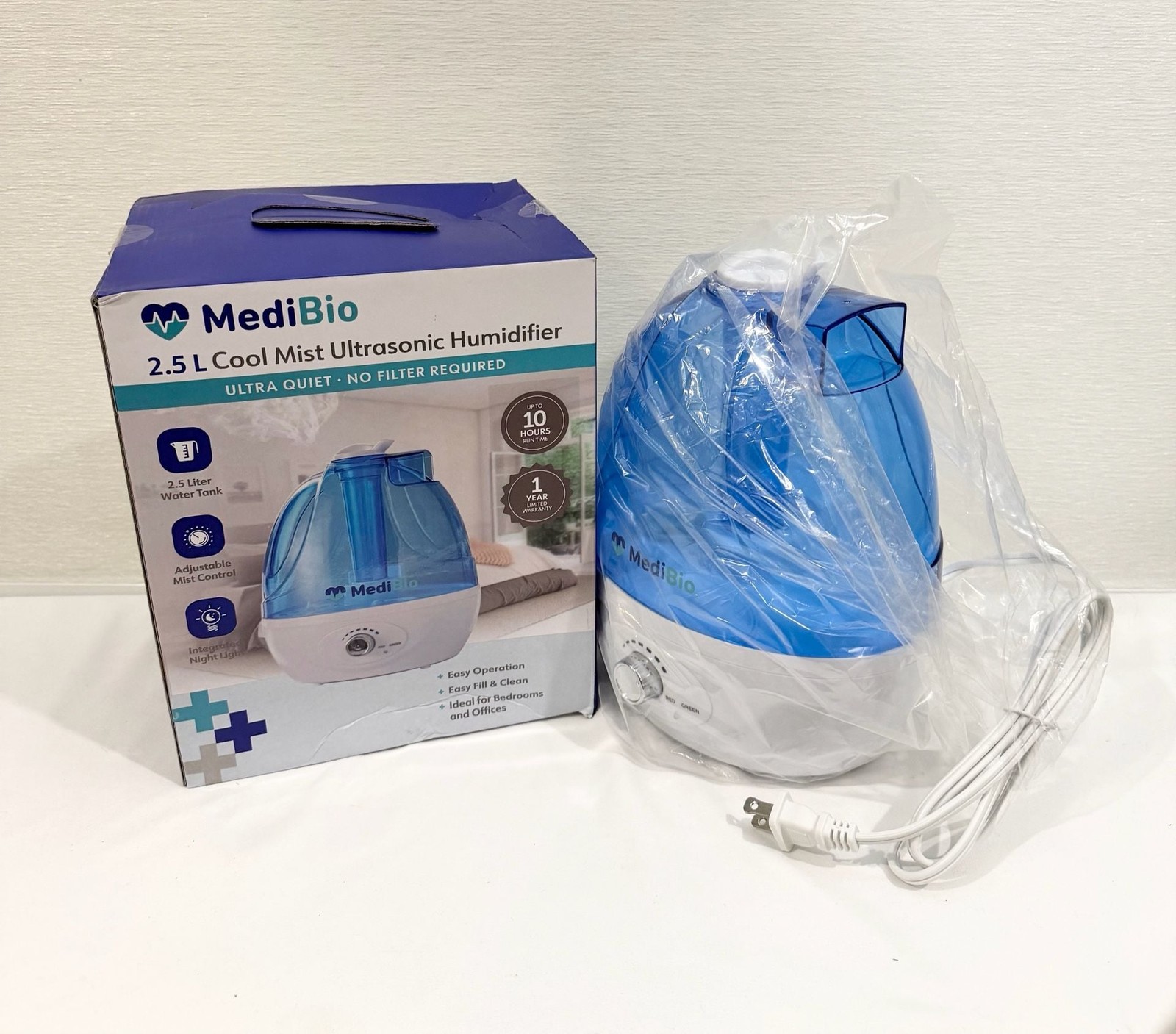 MediBio 2.5L Cool Mist Ultrasonic Humidifier