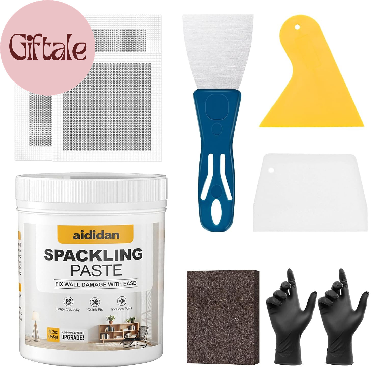 Drywall Repair Kit, 12.2Oz Wall Patch Repair Kit, Spackle Wall Repair with Wall