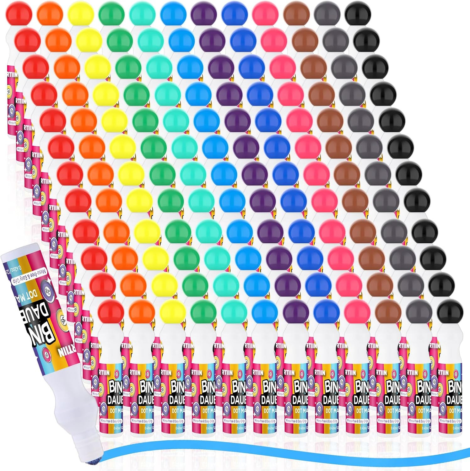 144 Pcs Dauber Markers Bulk in 12 Colors, 0.5 Oz, Assorted Colors Set of Markers