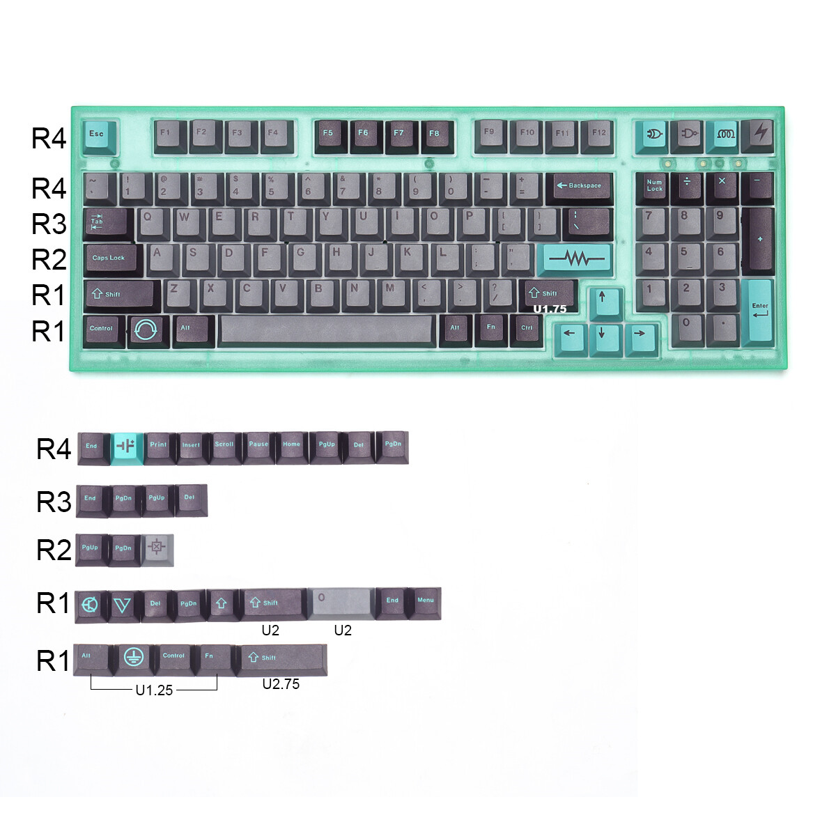 DIY Electric Keycap PBT Cherry Profile Five-sided sublimation 129 Key For MX
