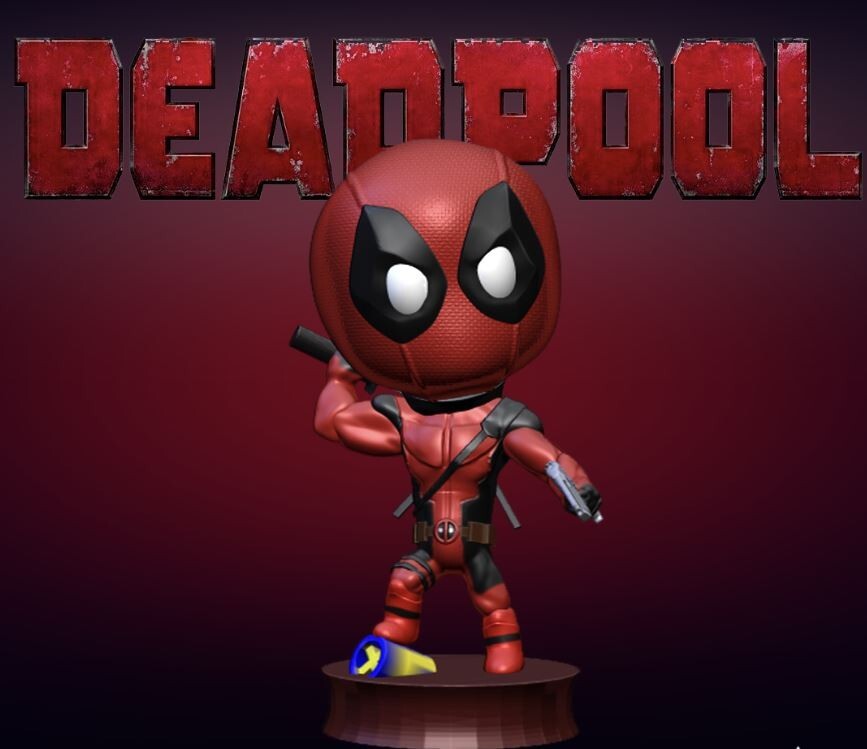 UNPAINTED Deadpool - Marvel X-Men Chibi Style 3D Printed Mini Figure BH