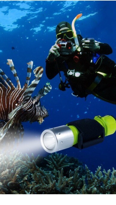 Diving Flashlight Scuba Dive Light Waterproof Underwater LED Torch Light