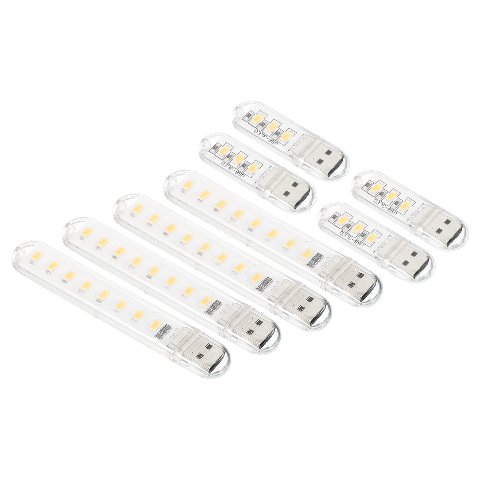 PATIKIL USB Night Light, 8 Pack Portable Plug-in Mini LED Lamp Stick for Home...