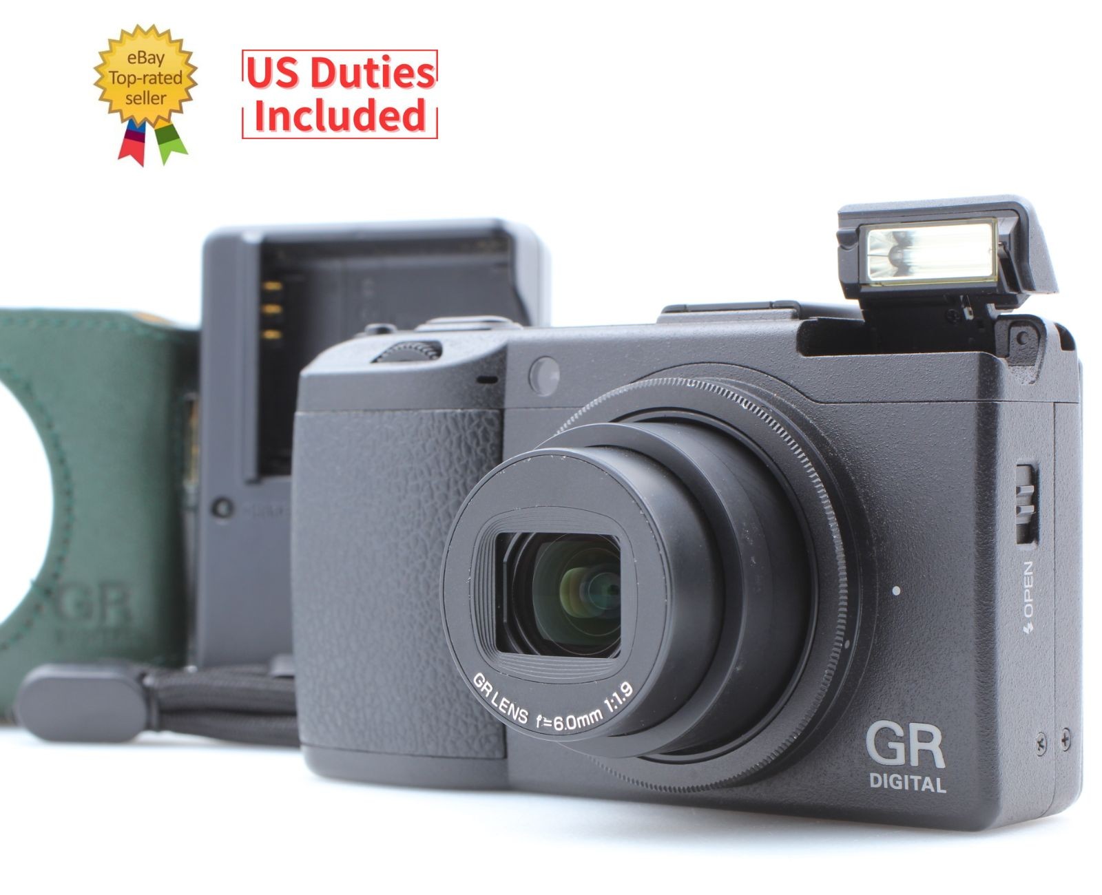[MINT w/ Case Strap] Ricor GR Digital III 3 Black 10.0 MP Camera From JAPAN
