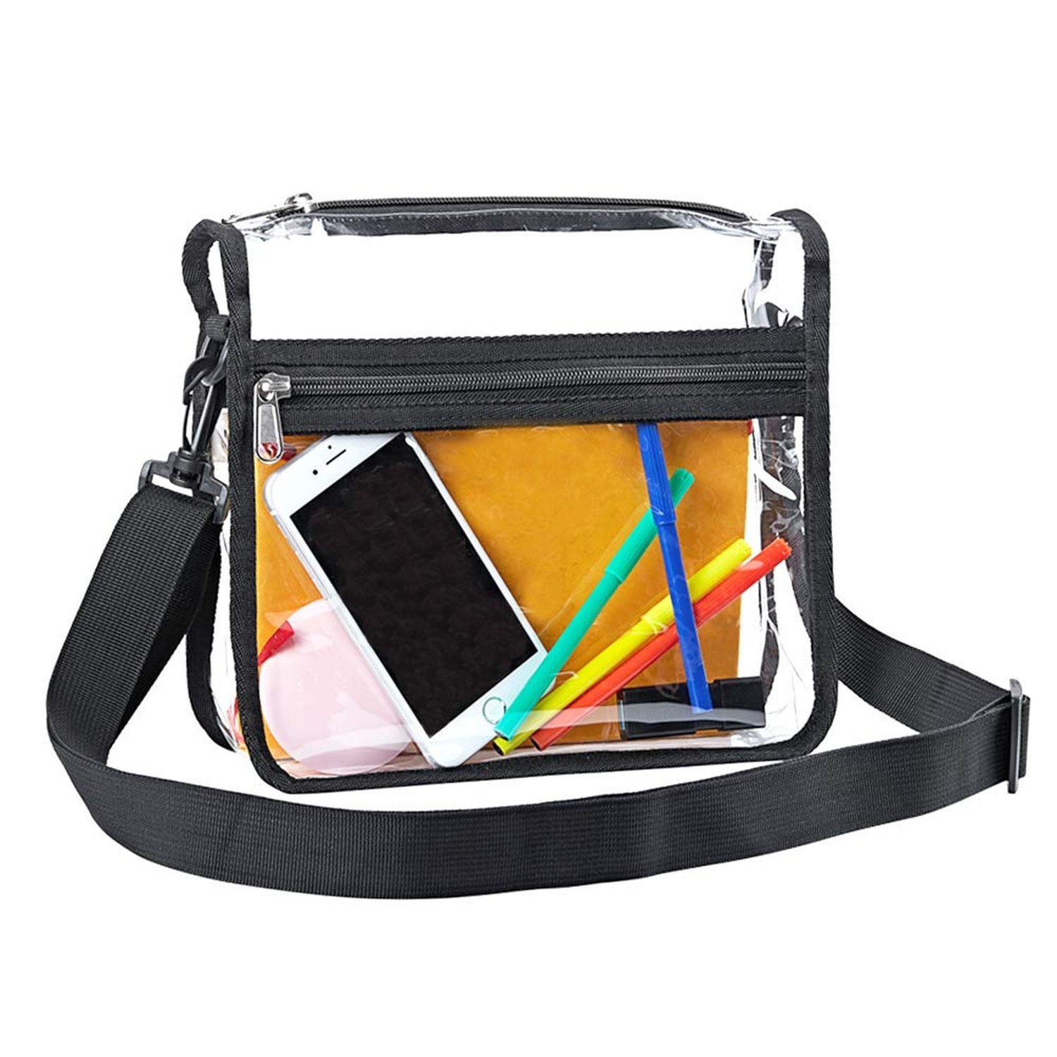 Edraco Clear Crossbody Purse Bag - Stadium Approved, Gym Clear Shoulder Tote ...