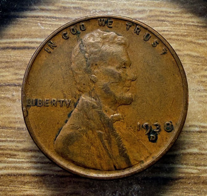 1938-D Lincoln Wheat Cent - Actual Coin Shown - Free Shipping & Tracking INV#181