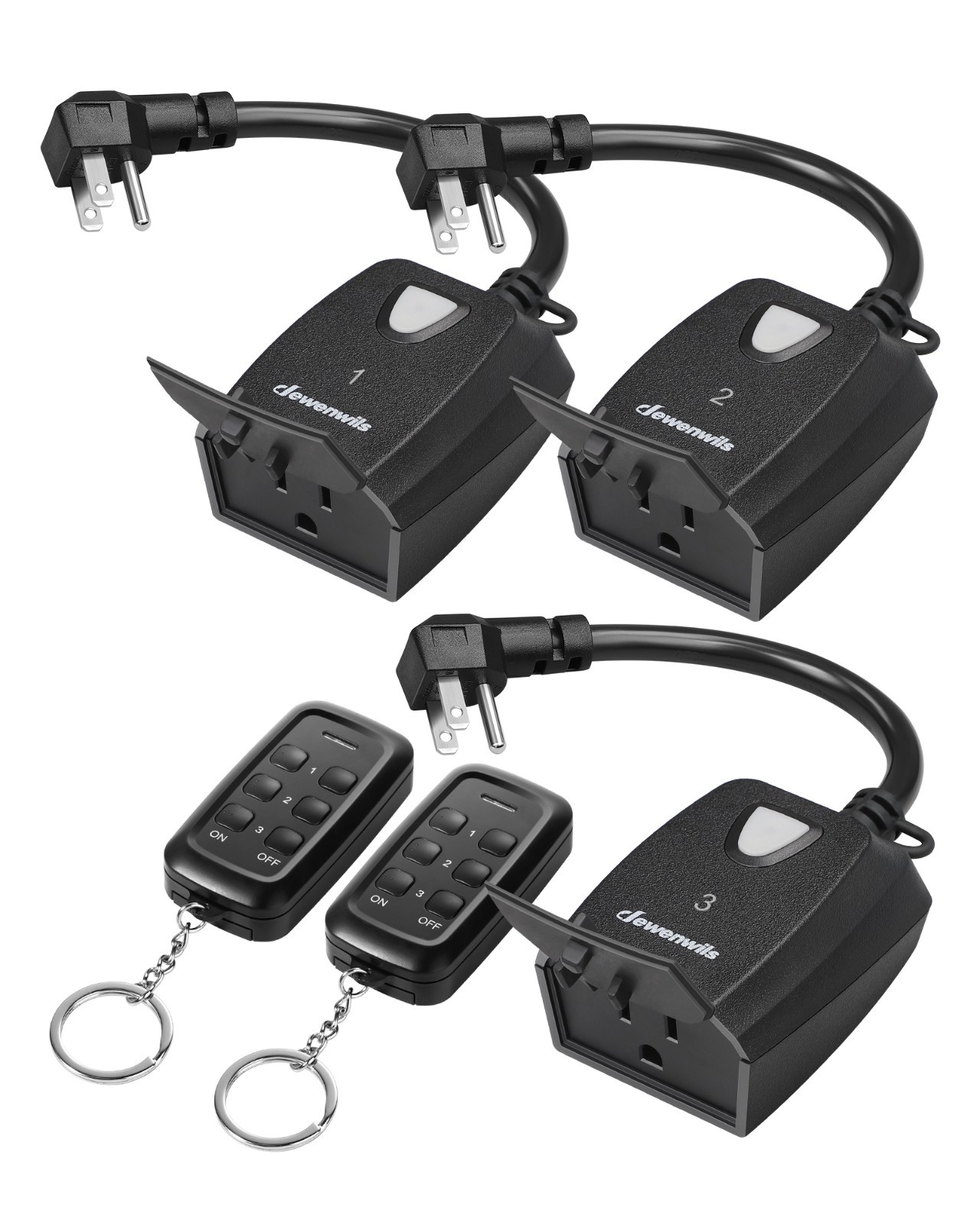 DEWENWILS Wireless Plug in Outlet with 2 Remotes No Wiring Needed 100ft Range