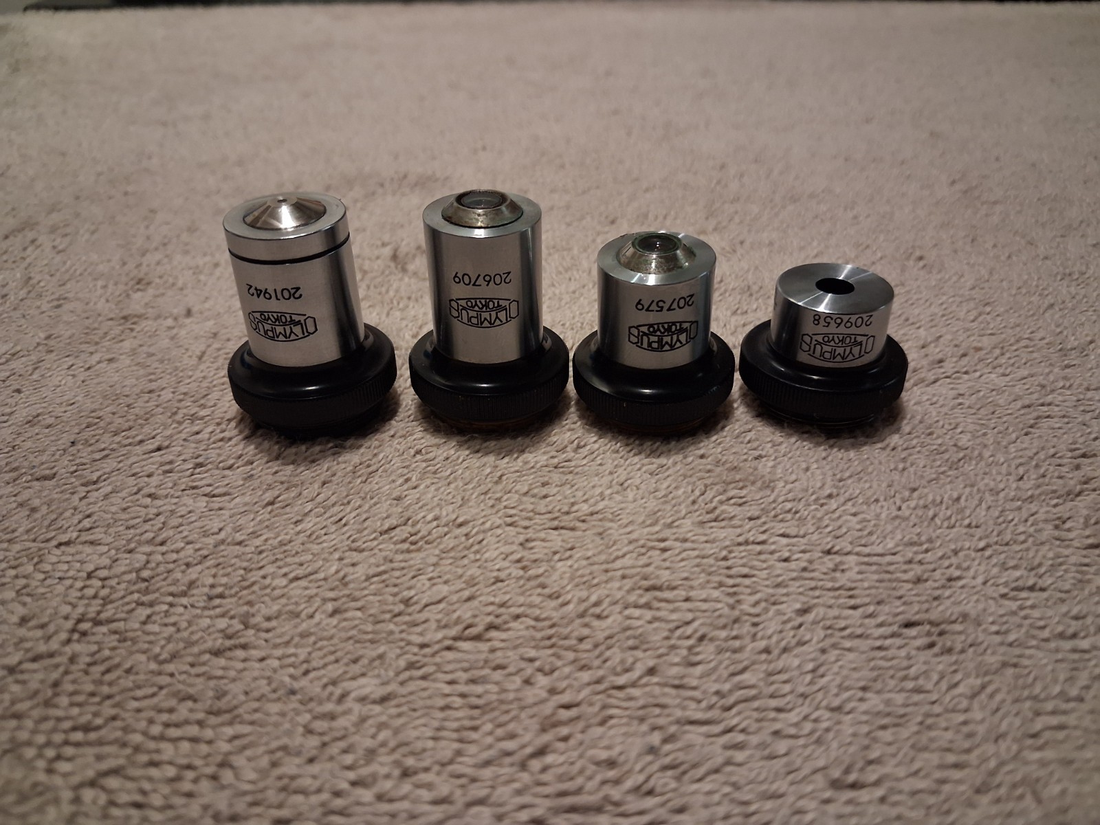 Set of 4 - Olympus Objective Microscope Lens HI 100X 40X 10X 6X