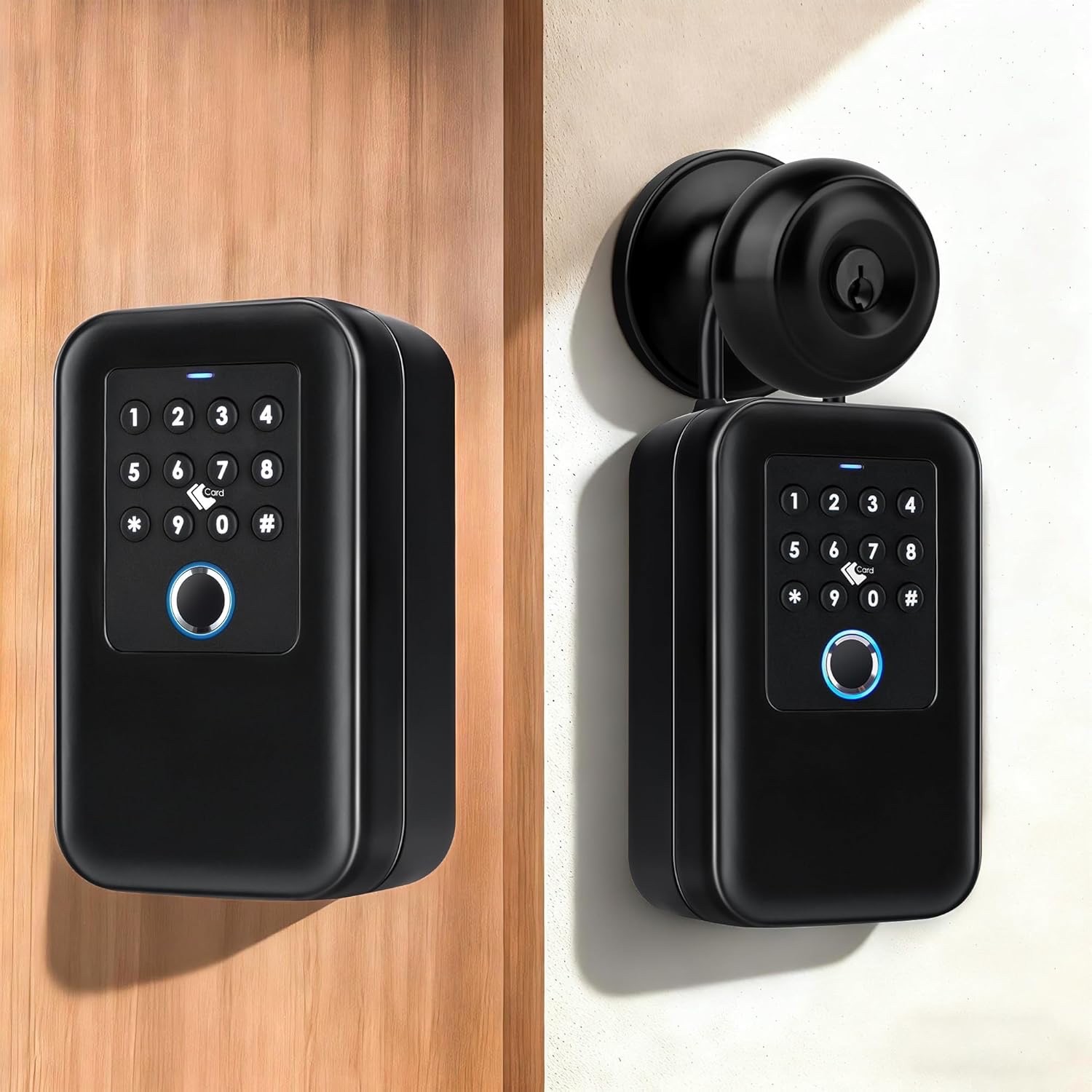 Smart Key Lock Box for Outdoor-Key Safe with Fingerprint, Passcode, App, Card