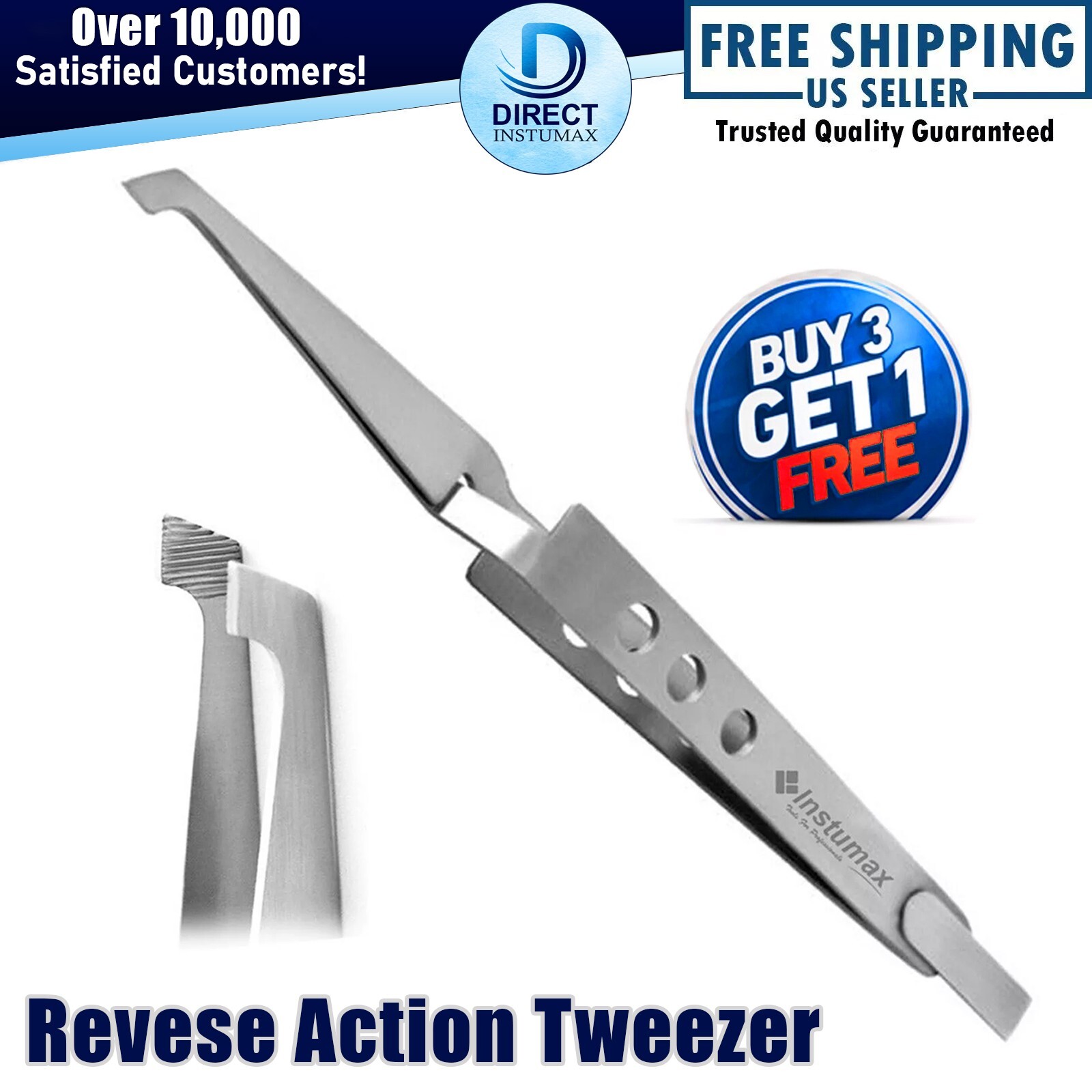 Dental Bracket Holding Tweezers Orthodontic Placing Reverse Action Forceps