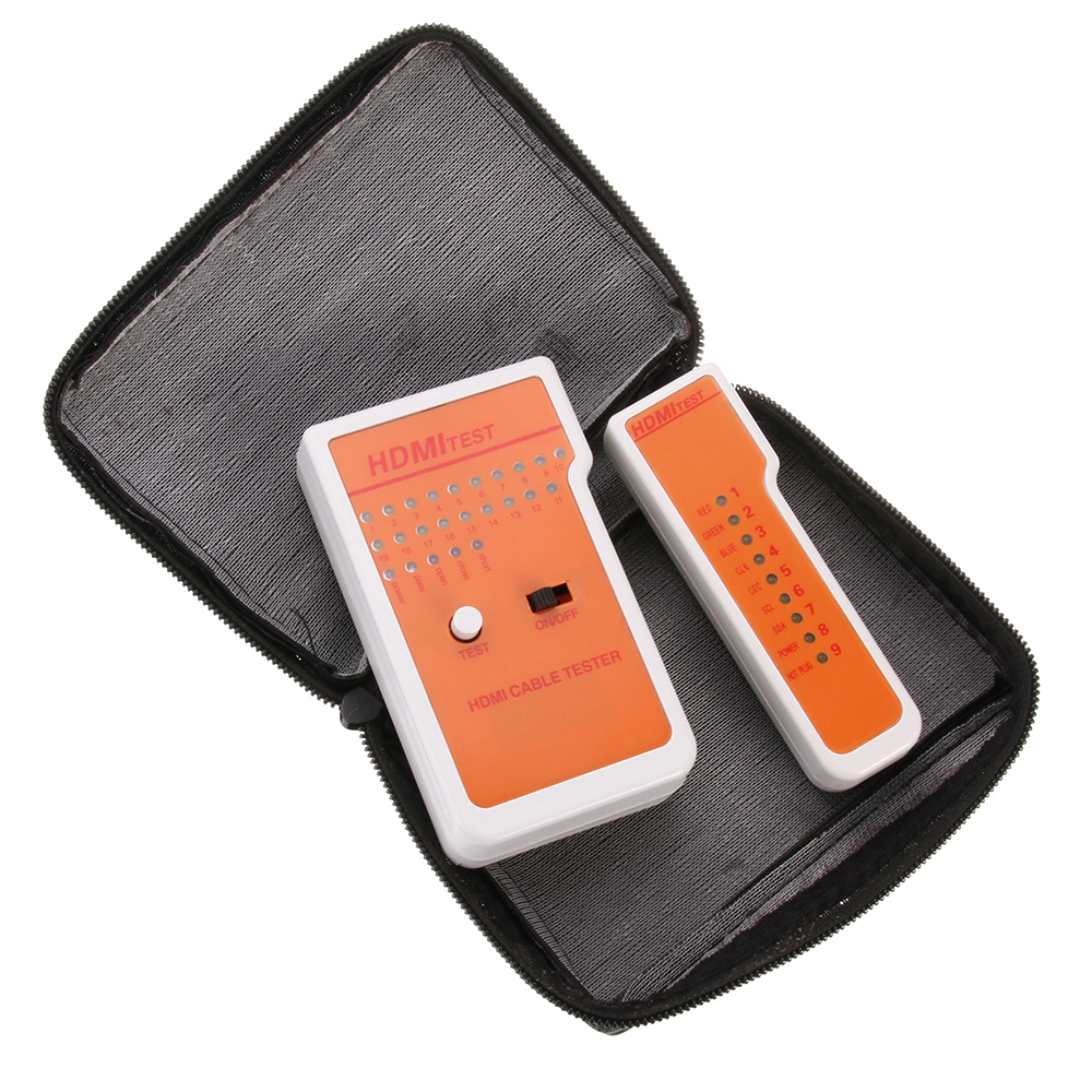 9 LED Indicators HDMI Cable Tester Tool Detection High Definition +Portable Bag