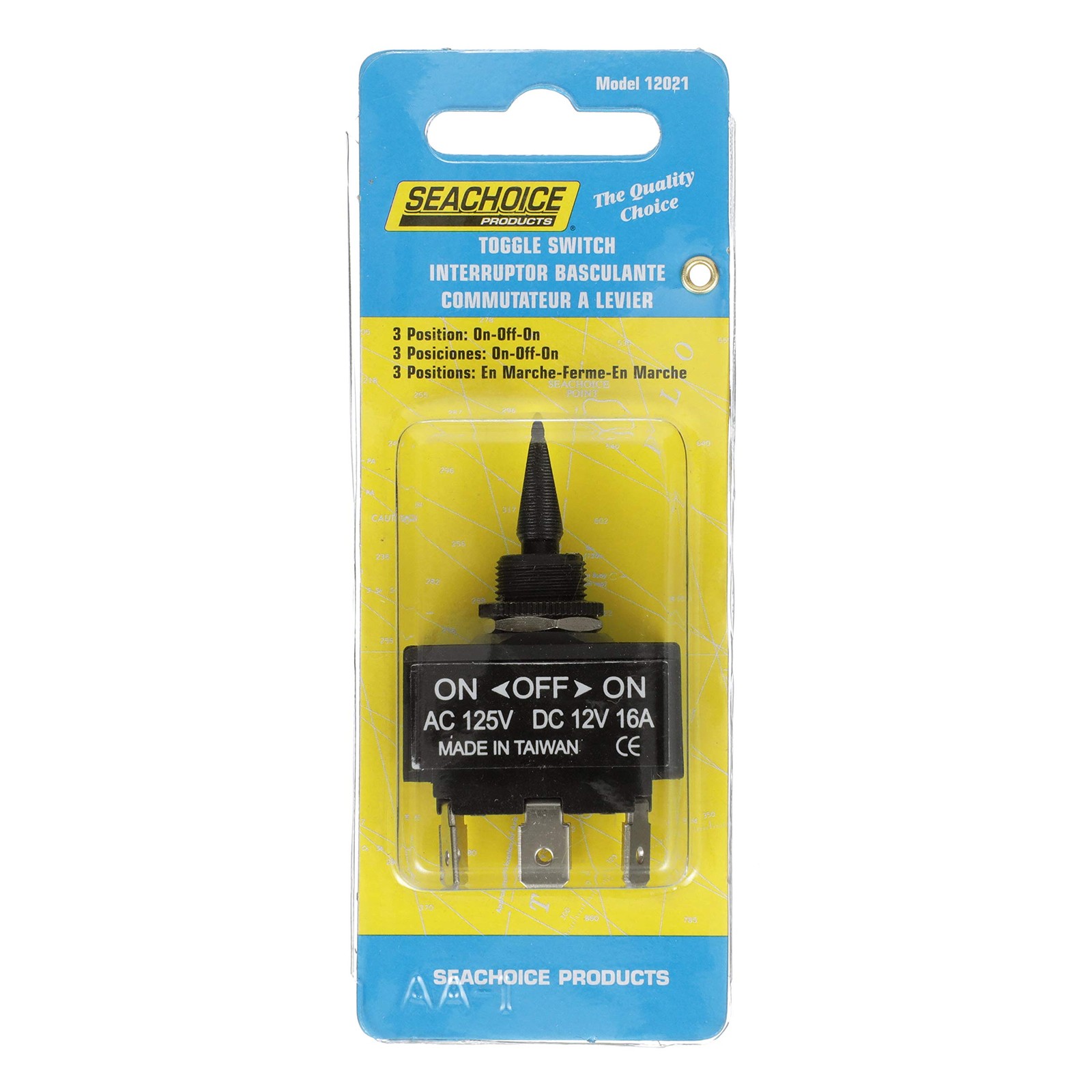 Seachoice 3-Position Toggle Switch, On/Off/On