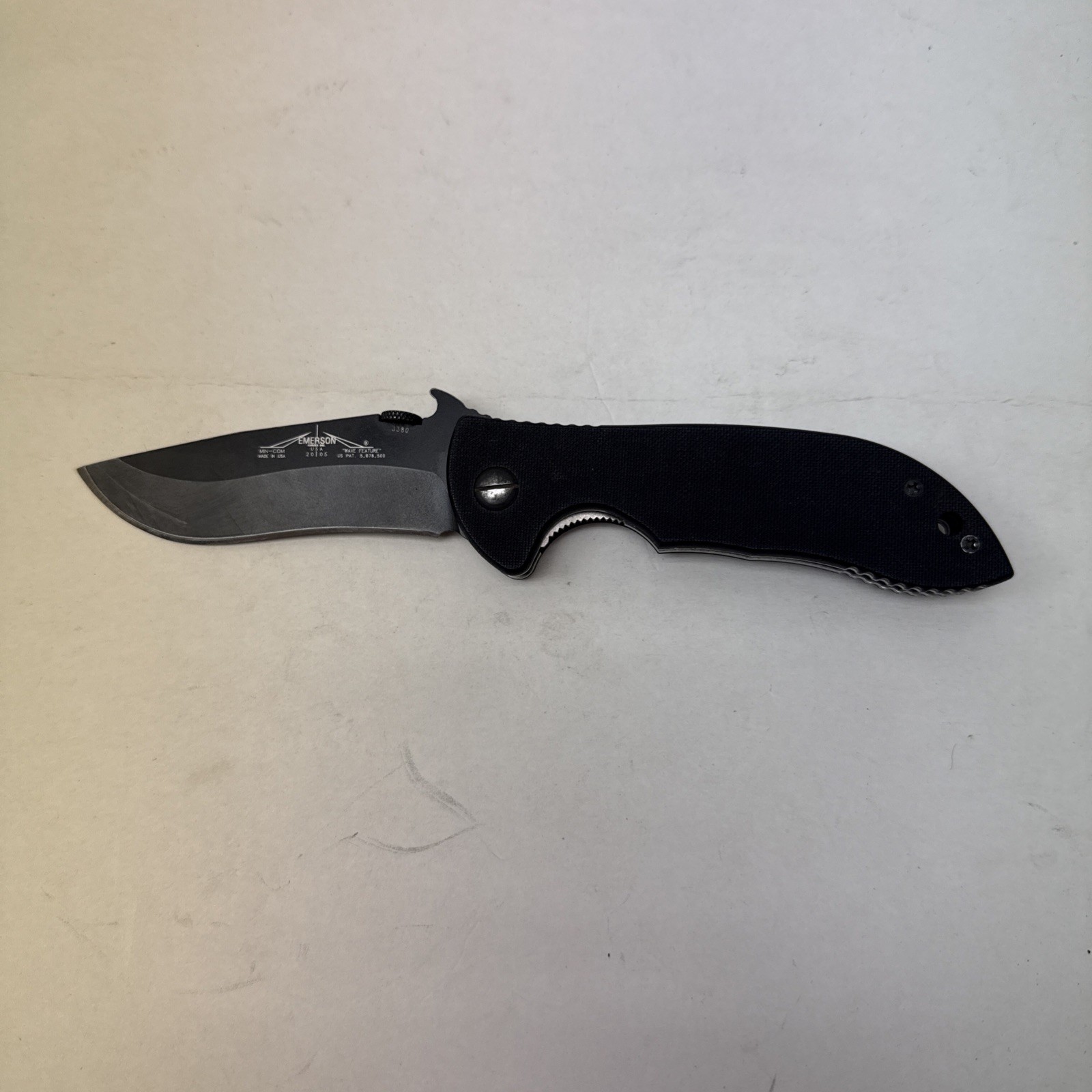 2005 Emerson Mini Commander Wave Feature Black G10 Grips Mini Com