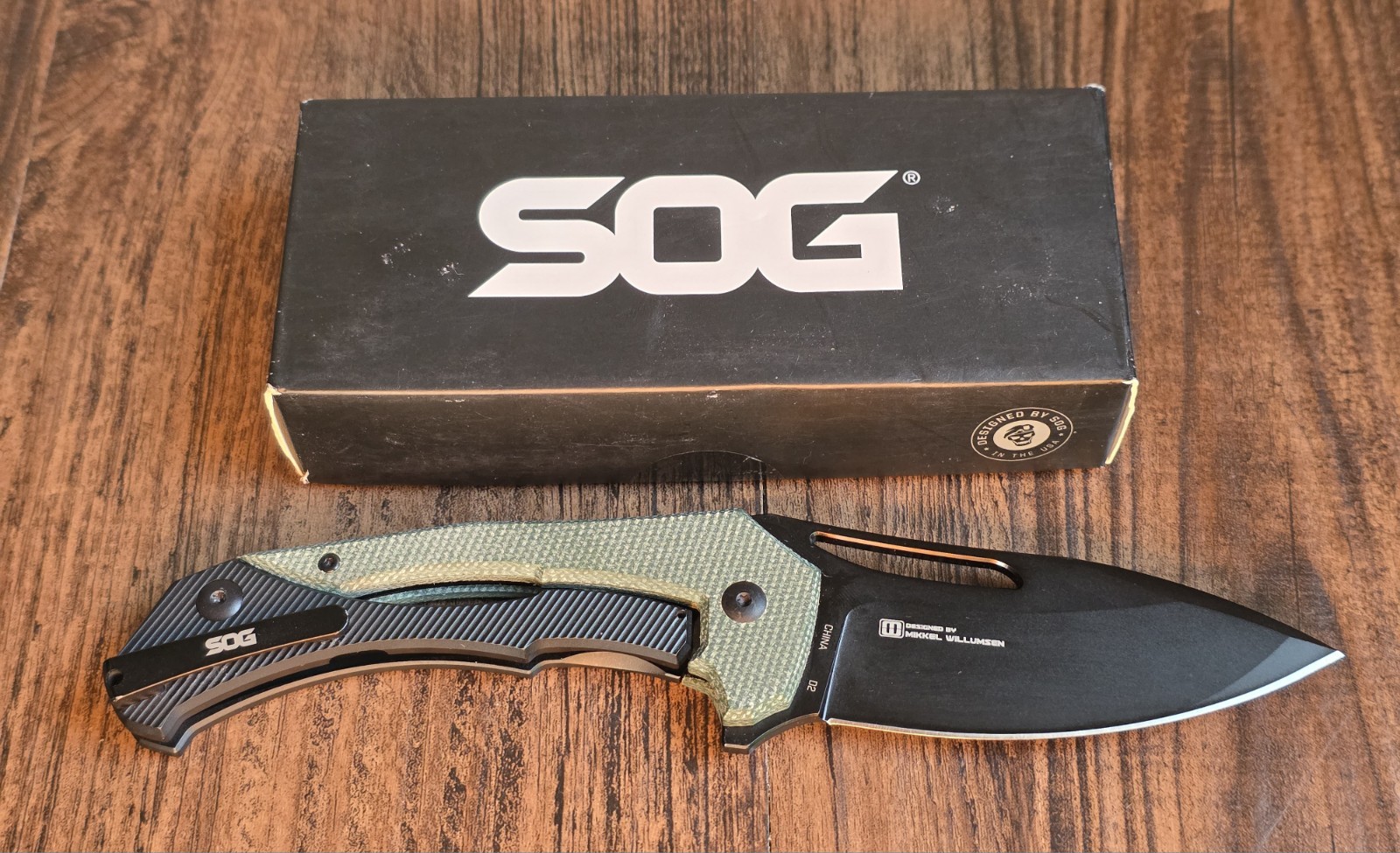 SOG Bulwark FLK EDC 3.50" Steel Drop Point Folding Knife, ODG #SOG-14-24-02-57