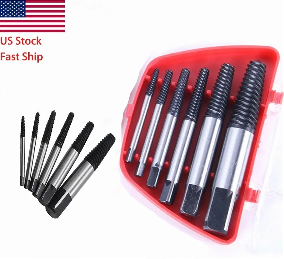New6Pcs Screw Extractor Set Hex Head Multi-Spline Easy Out Bolt Extractor Set