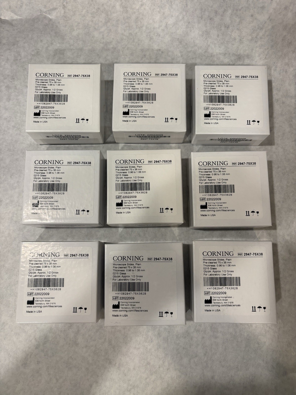 Corning Microscope Slides Plain 2947-75X38  75mm x 38mm NEW