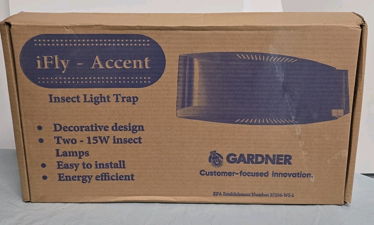 Gardner iFly Accent Decorative Design Insect Light Trap Lamp White 15W