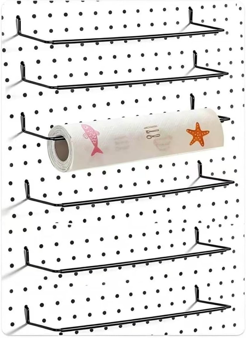 6 Pack Pegboard Towel Holder Pegboard Hooks for Paper Towels Kitchen Towels
