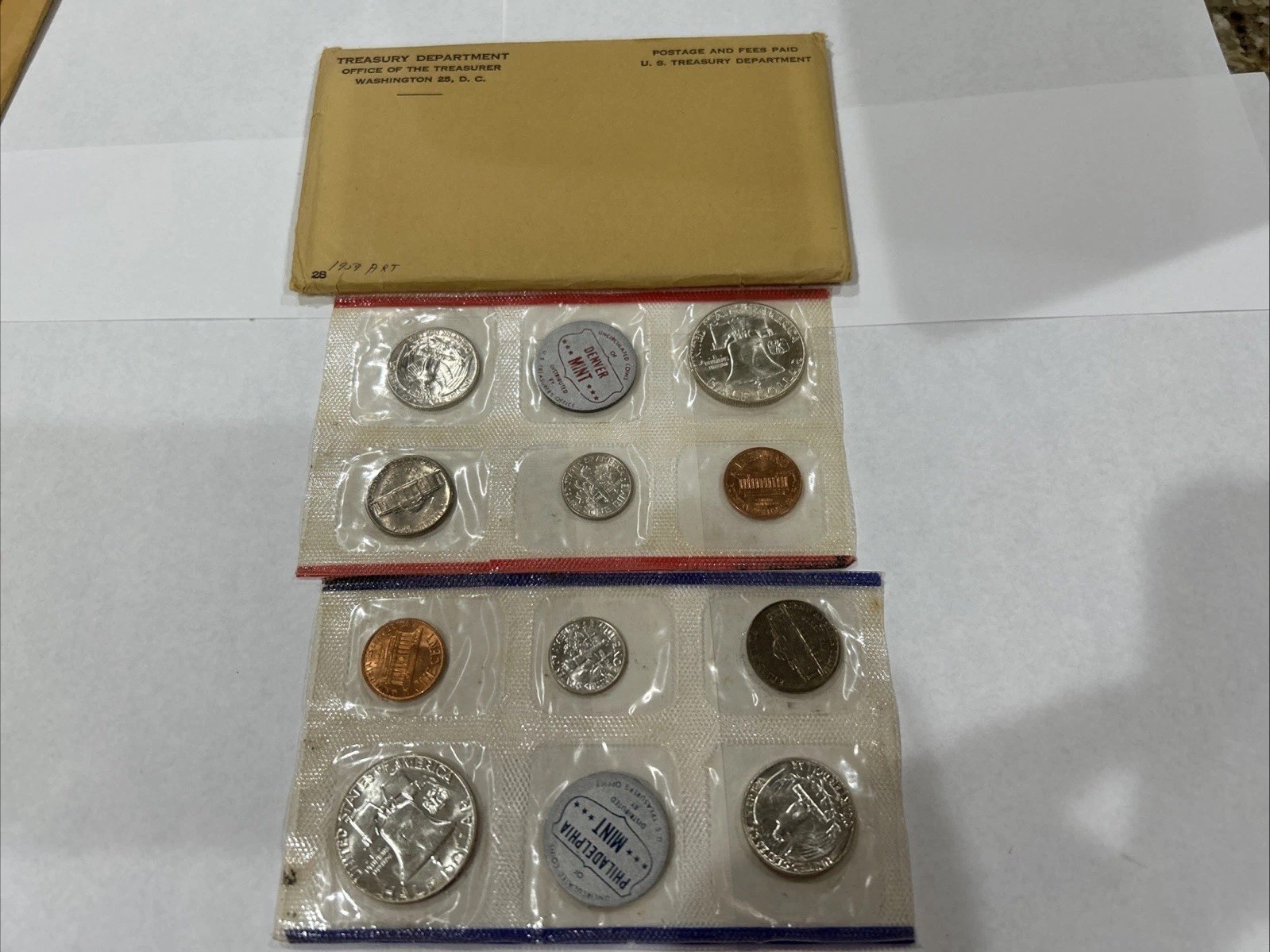1959 P & D US MINT-UNCIRCULATED-(10 Coins)…90 % SILVER.